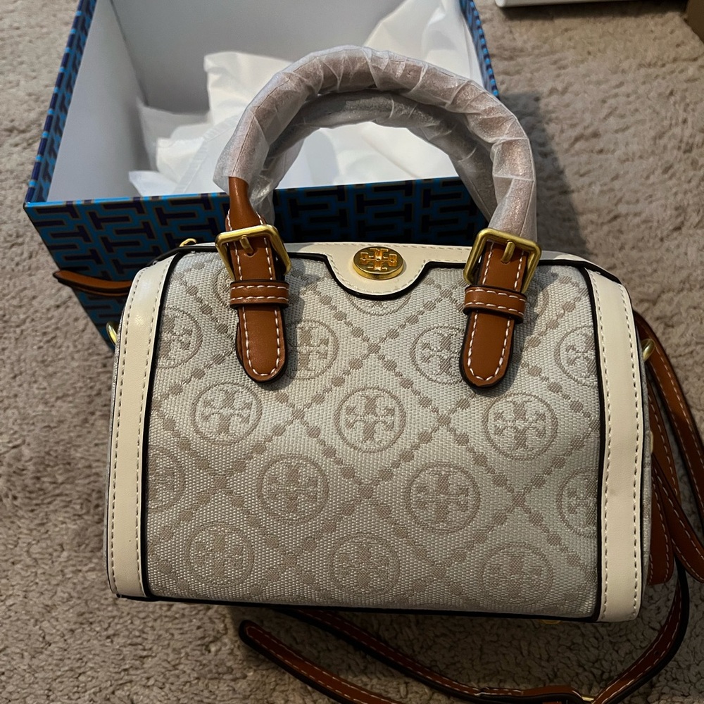 Mini Tory Burch White and Brown Women's Bag
